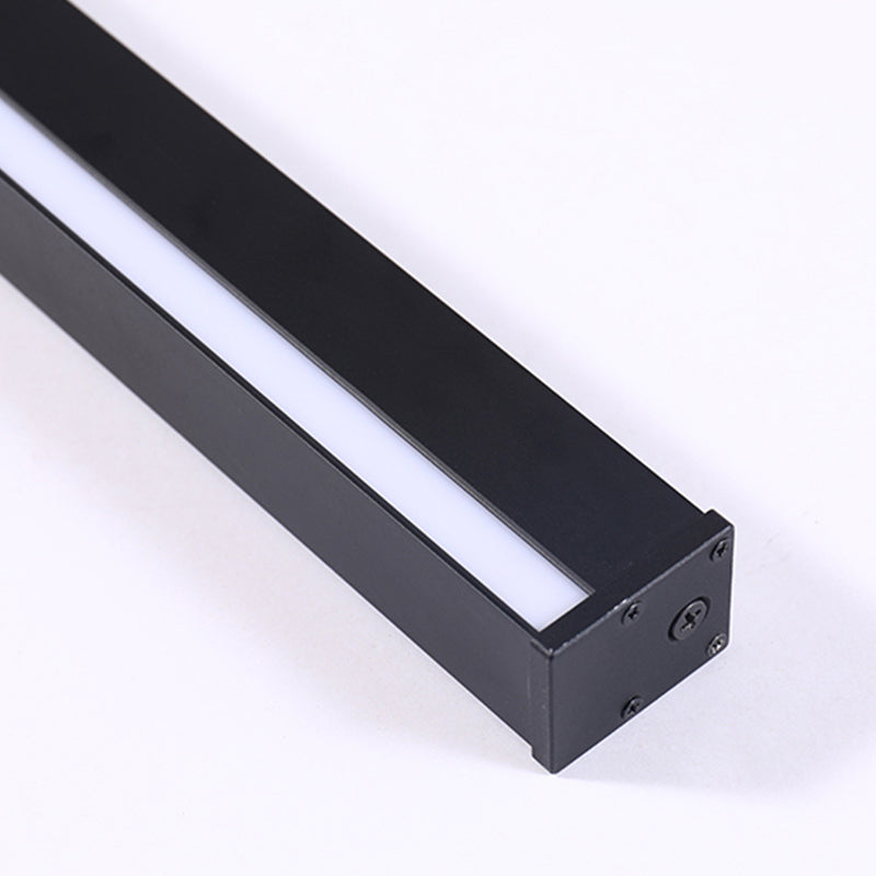 Metal Linear Shade Wall Sconce Modern Style Single Light Wall Mount Lighting in Black