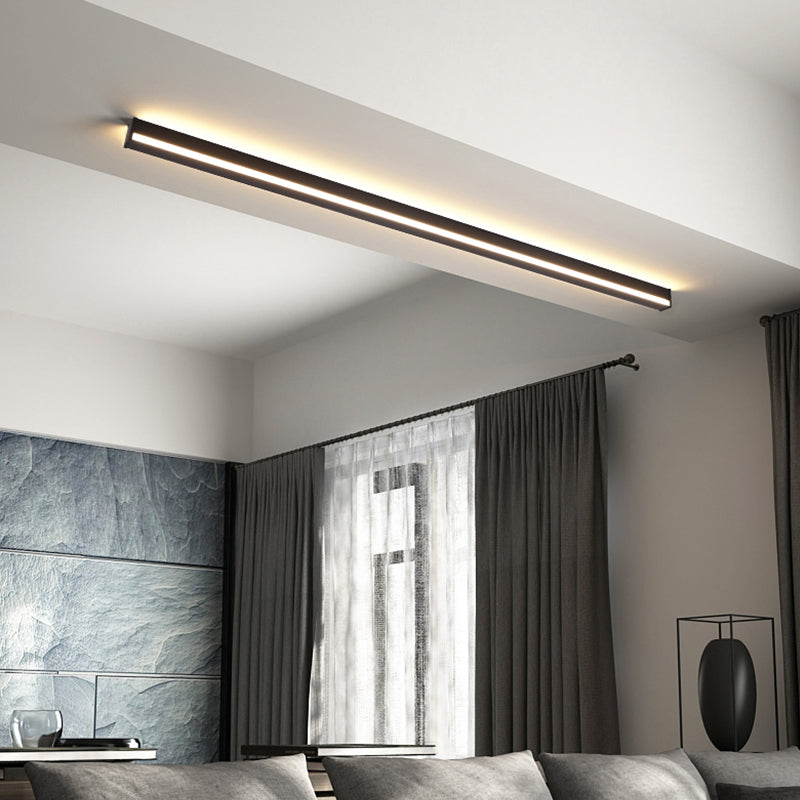 Metal Linear Shade Wall Sconce Modern Style Single Light Wall Mount Lighting in Black