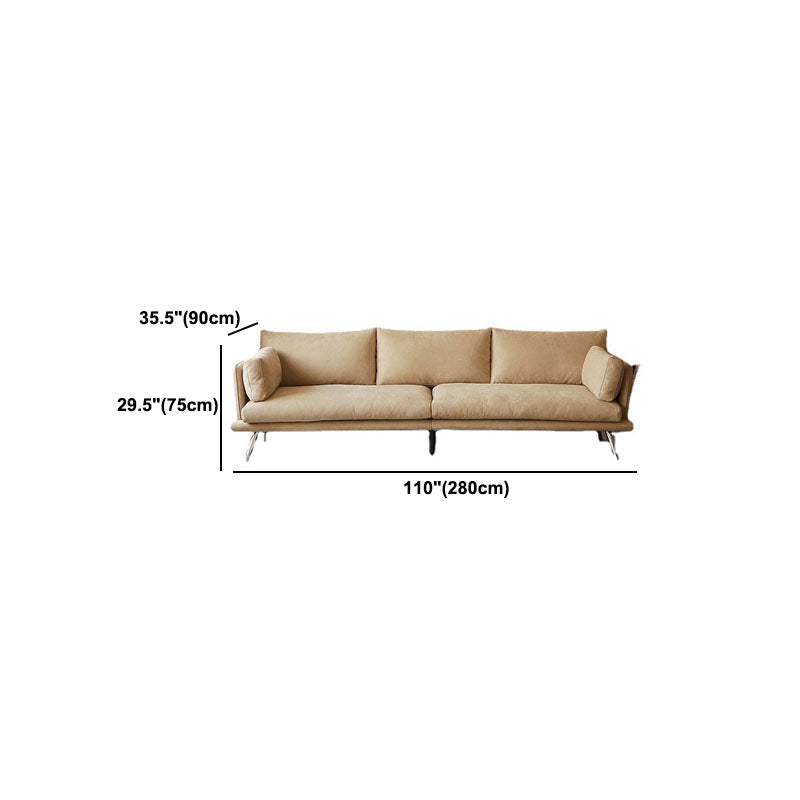 3/4-seat Modern Brown Sofa Wear-resistant Sofa with Metal Legs
