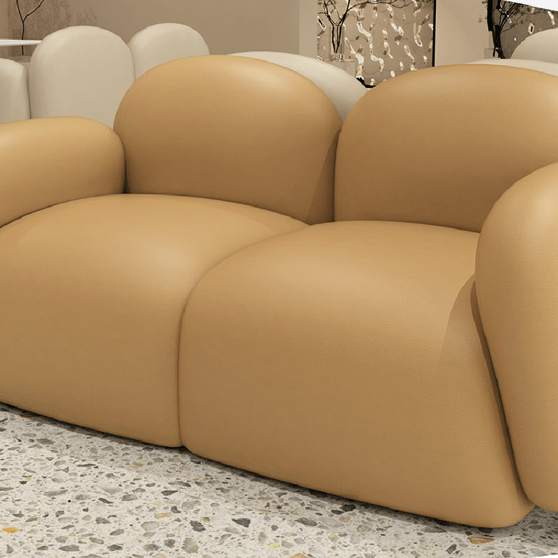 Faux Leather Modern Sofa 28.35" High Tight Back 2-seat Loveseat