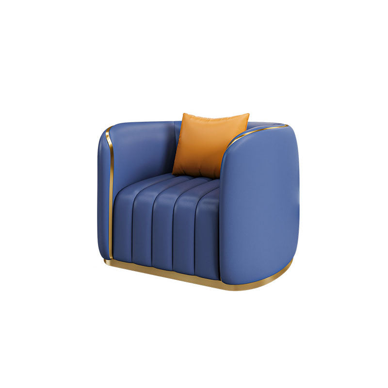 Faux Leather Sofa Tuxedo Arm Sofa with Tight Back for Apartment