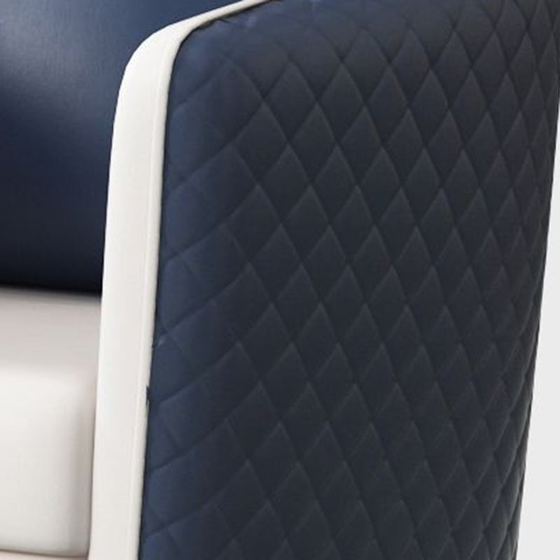 33.46" Wide Faux Leather Sofa Contemporary Standard Tuxedo Arm Sofa