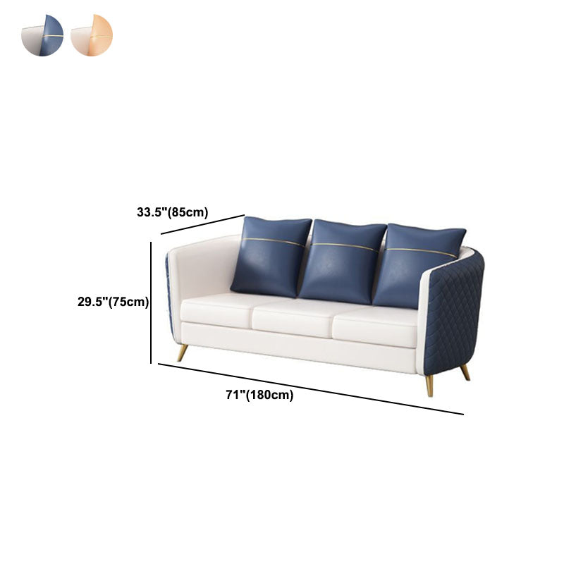 33.46" Wide Faux Leather Sofa Contemporary Standard Tuxedo Arm Sofa