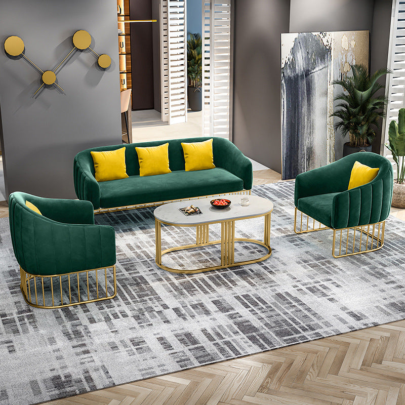 25.59" W x 29.52" H Velvet Tuxedo Arm Sofa Sofa with Tight Back