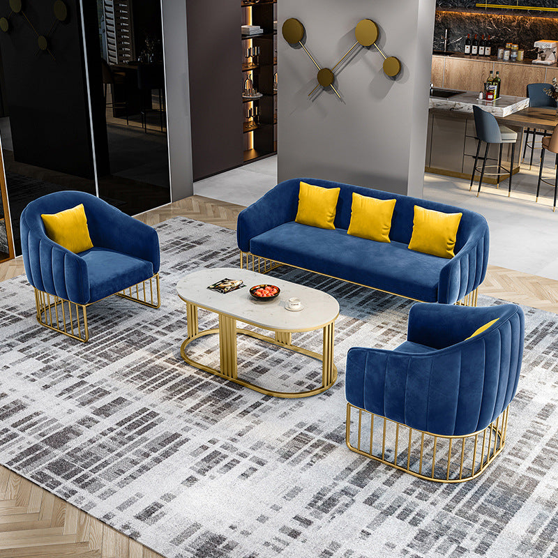 25.59" W x 29.52" H Velvet Tuxedo Arm Sofa Sofa with Tight Back