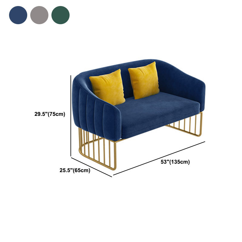 25.59" W x 29.52" H Velvet Tuxedo Arm Sofa Sofa with Tight Back