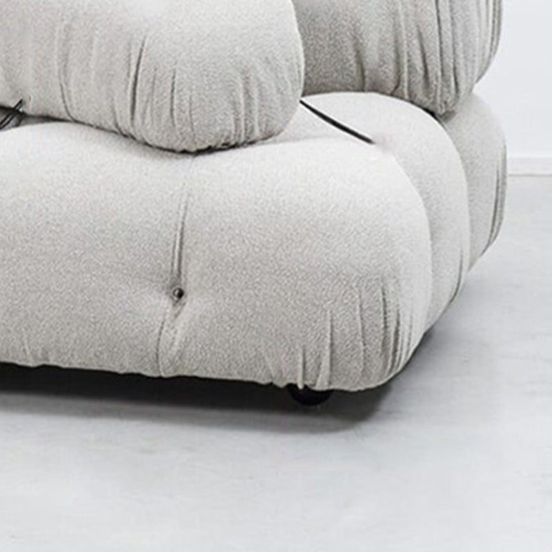 Contemporary Biscuit Back Sofa 26.38"High Wool Couch for Living Room,White