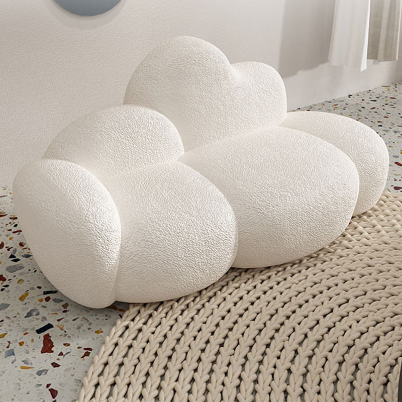 Contemporary Style Curved Sofa 33.46" H Armless Sofa in White