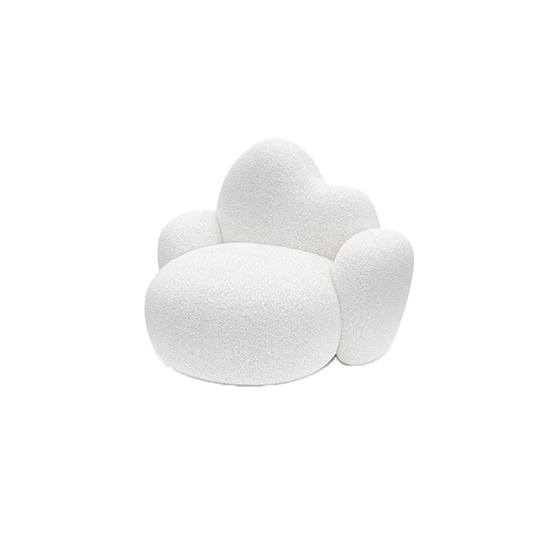 Contemporary Style Curved Sofa 33.46" H Armless Sofa in White