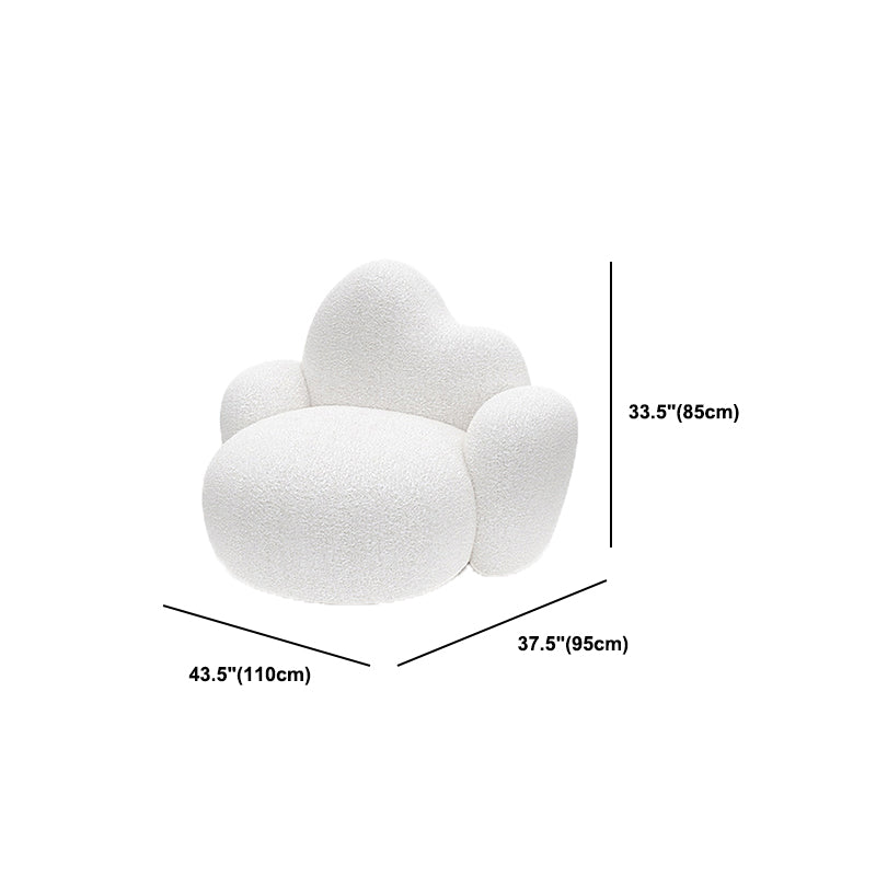 Contemporary Style Curved Sofa 33.46" H Armless Sofa in White