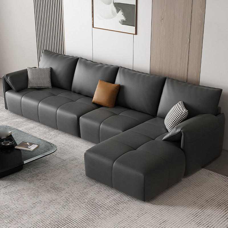 Contemporary Pillow Top Arm Faux Leather Living Room Pillows Sofa Bed