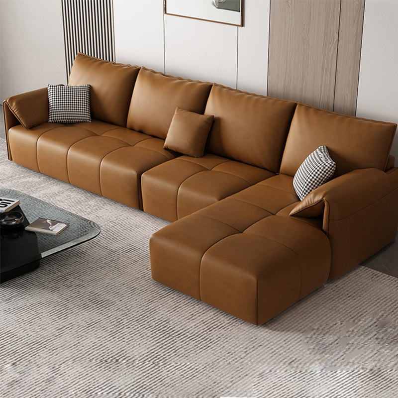 Contemporary Pillow Top Arm Faux Leather Living Room Pillows Sofa Bed