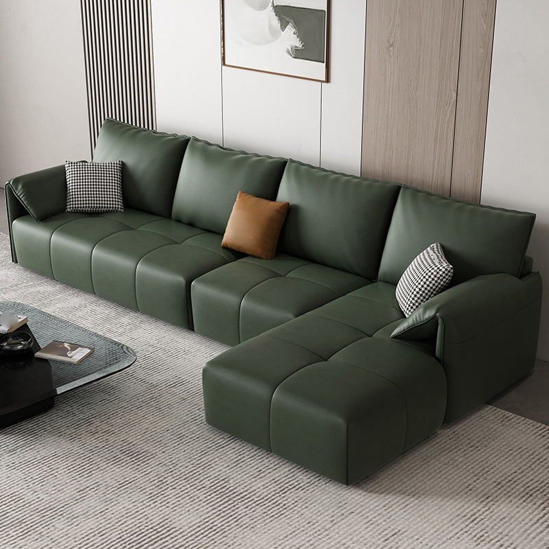 Contemporary Pillow Top Arm Faux Leather Living Room Pillows Sofa Bed