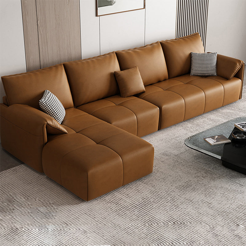 Contemporary Pillow Top Arm Faux Leather Living Room Pillows Sofa Bed