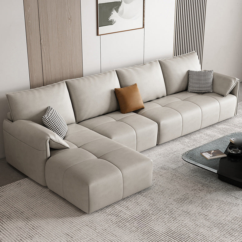 Contemporary Pillow Top Arm Faux Leather Living Room Pillows Sofa Bed