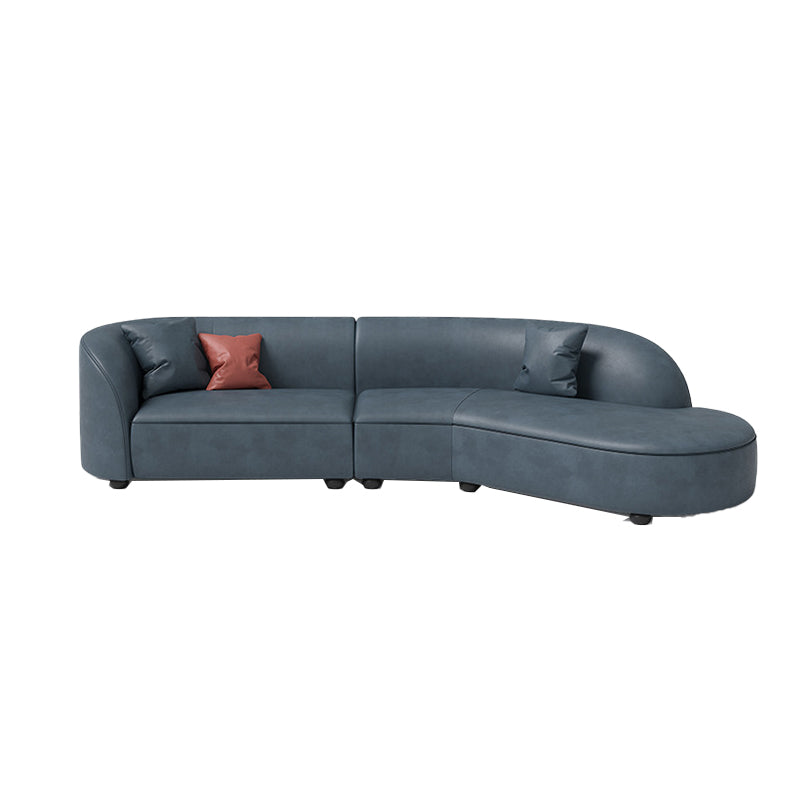 Nordic Tuxedo Arm Living Room Curved Loveseat Faux Leather/Fabric Seating
