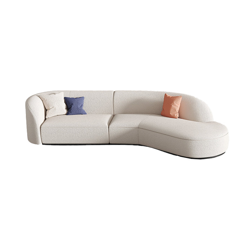 Nordic Tuxedo Arm Living Room Curved Loveseat Faux Leather/Fabric Seating