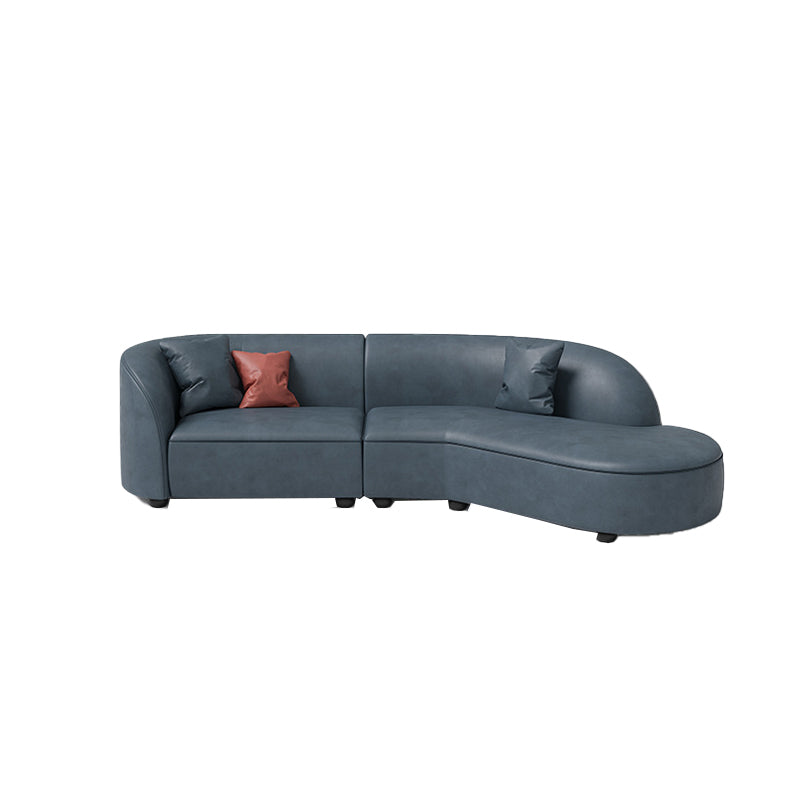 Nordic Tuxedo Arm Living Room Curved Loveseat Faux Leather/Fabric Seating