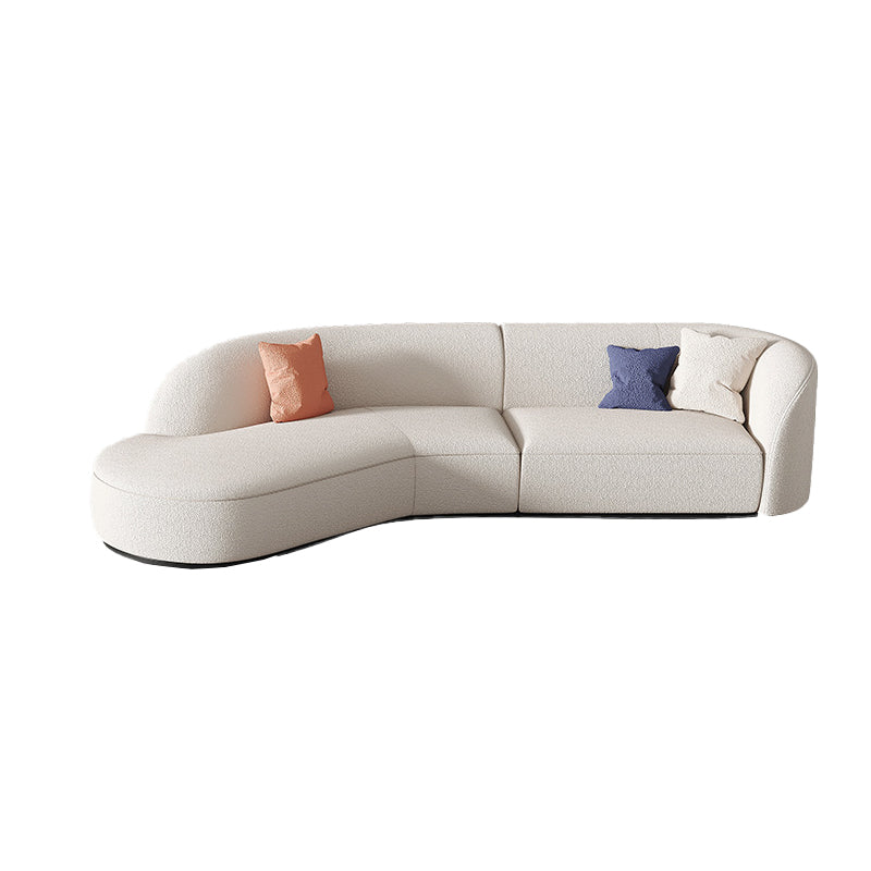 Nordic Tuxedo Arm Living Room Curved Loveseat Faux Leather/Fabric Seating