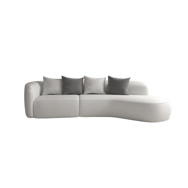 Nordic Living Room Curved Assembled Tight Back Square Arm Seating