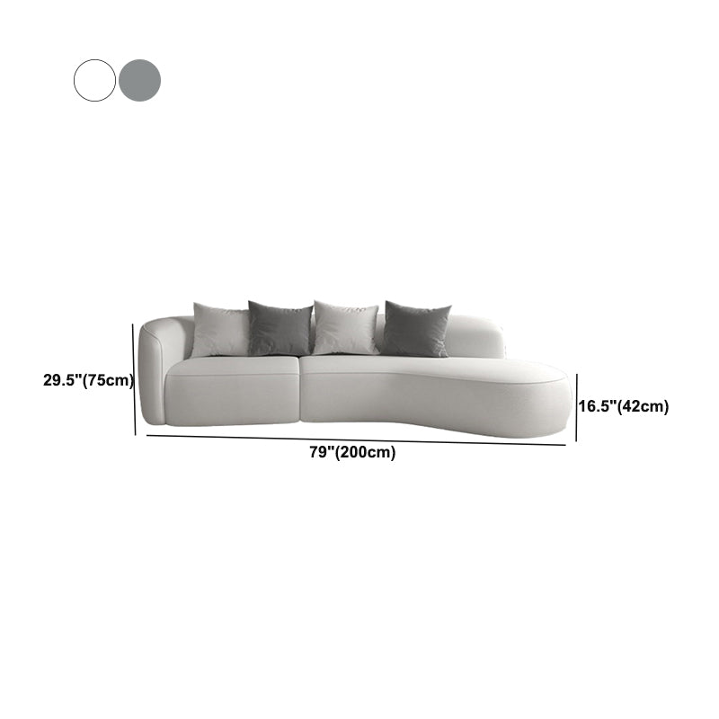 Nordic Living Room Curved Assembled Tight Back Square Arm Seating