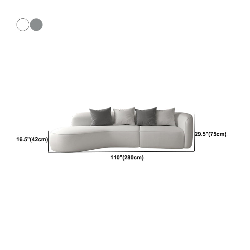 Nordic Living Room Curved Assembled Tight Back Square Arm Seating