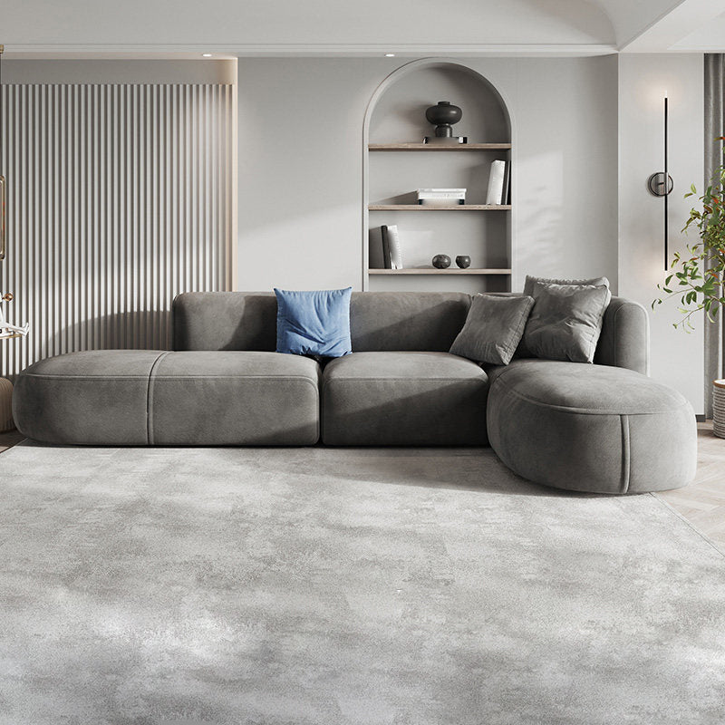 Nordic Gray Living Room Modular Gray Upholstery Square Arm Sofa