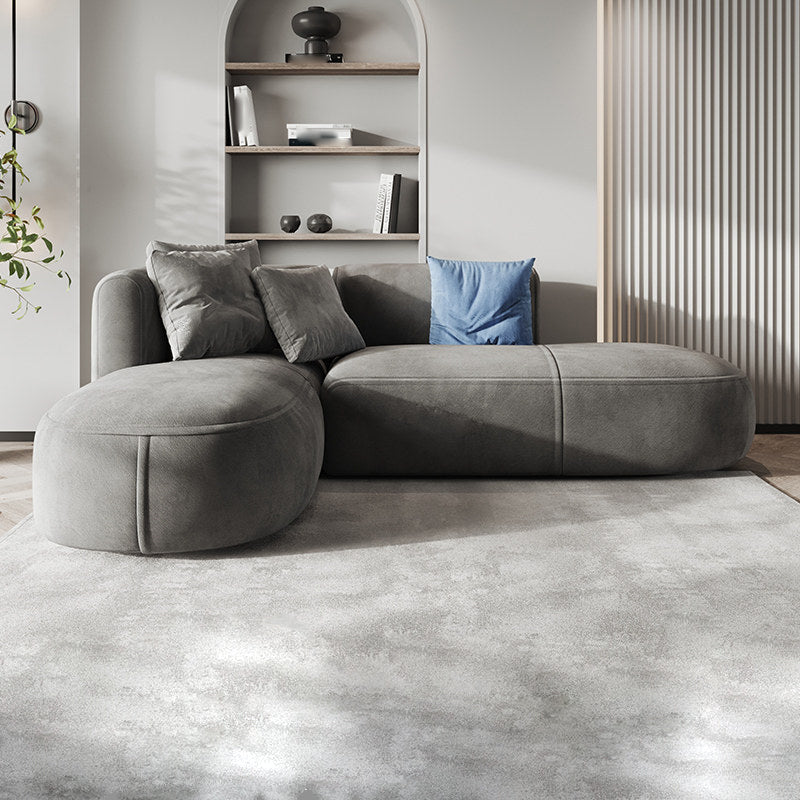 Nordic Gray Living Room Modular Gray Upholstery Square Arm Sofa