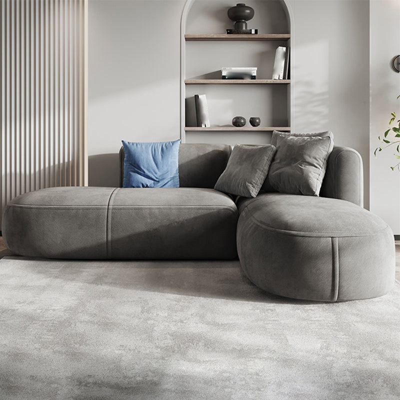 Nordic Gray Living Room Modular Gray Upholstery Square Arm Sofa