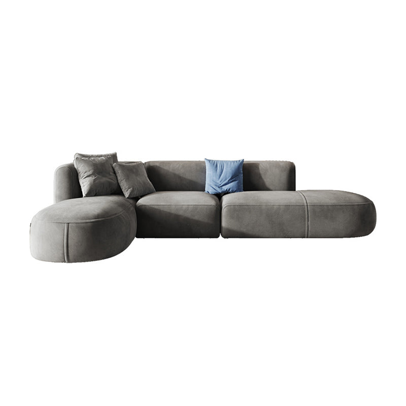 Nordic Gray Living Room Modular Gray Upholstery Square Arm Sofa