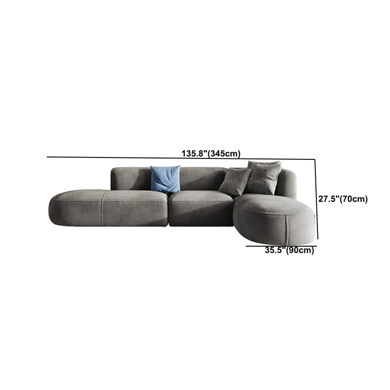 Nordic Gray Living Room Modular Gray Upholstery Square Arm Sofa