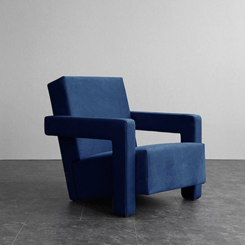 Nordic Fabric Arms Included Square Arms Fixed Back Accent Room Chair