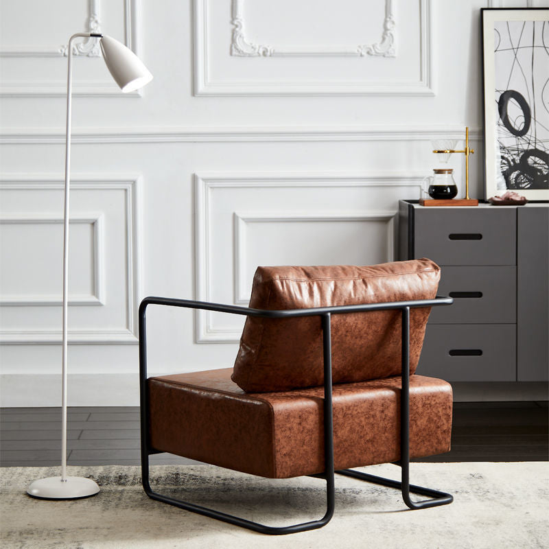 Contemporary Arms Included with Pillow Round Arms Accent Armchair