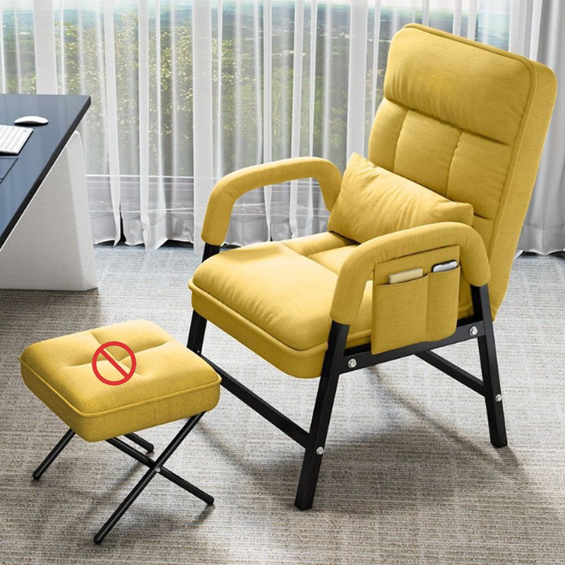 Contemporary Fabric Arms Included with Black Legs Lounge Chair