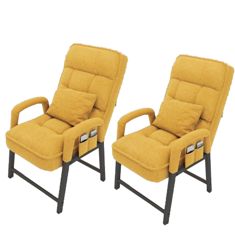 Contemporary Fabric Arms Included with Black Legs Lounge Chair