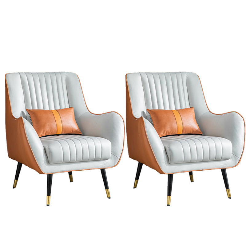 Contemporary Bonded Leather Arms Included Basic Four Leg Accent Armchair