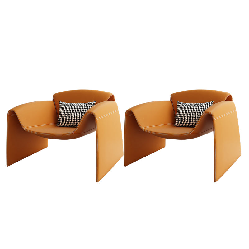 Contemporary Bonded Leather Arms Included with Pillow Accent Armchair