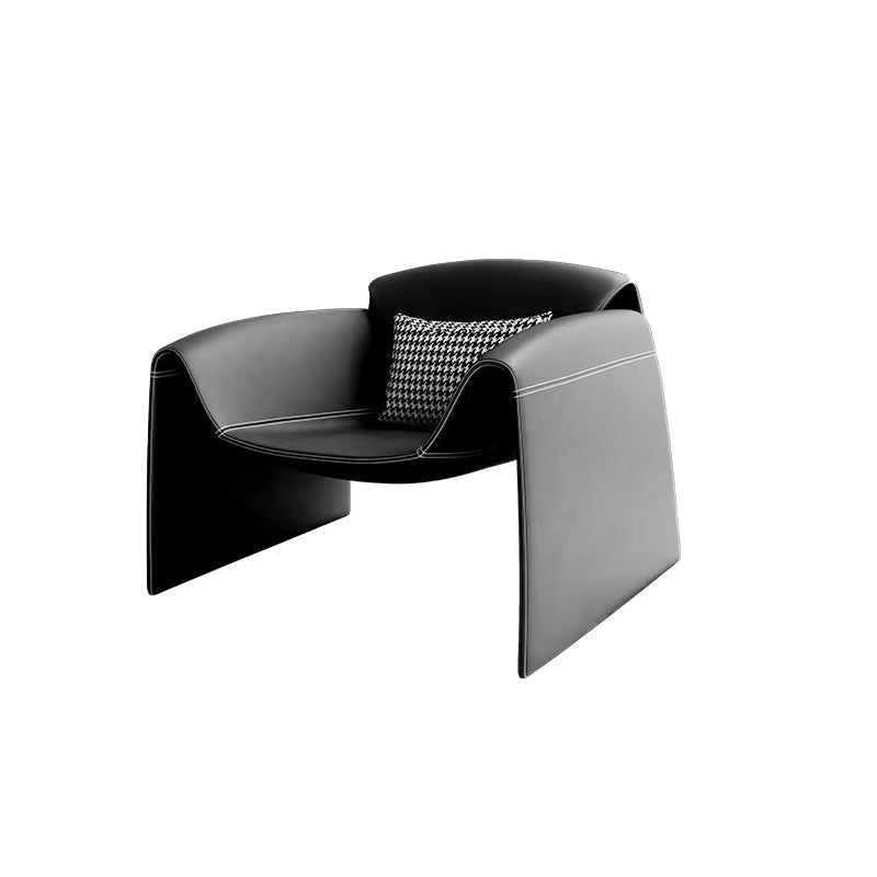 Contemporary Bonded Leather Arms Included with Pillow Accent Armchair