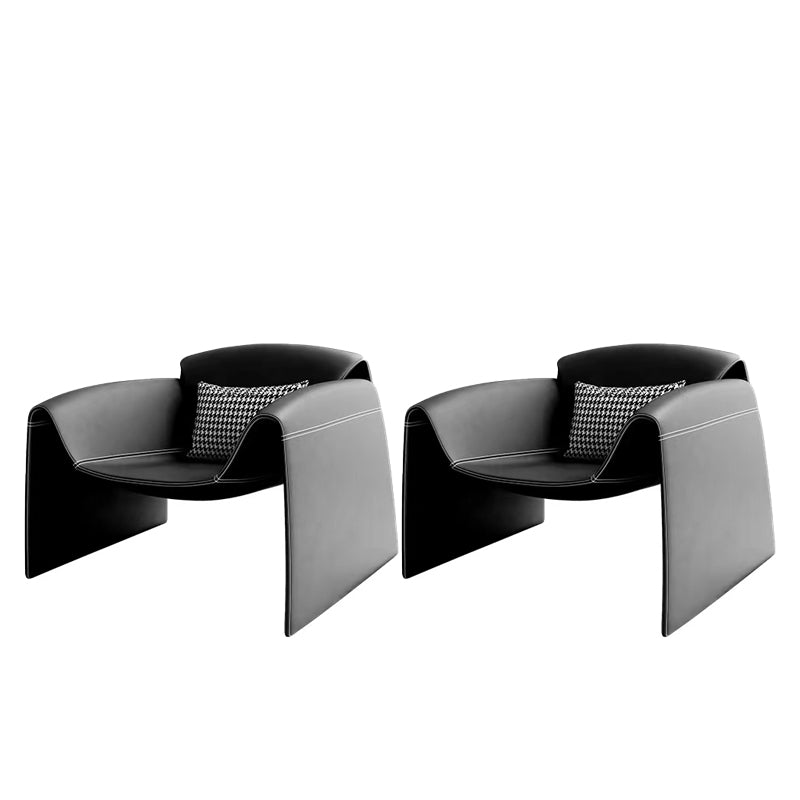 Contemporary Bonded Leather Arms Included with Pillow Accent Armchair