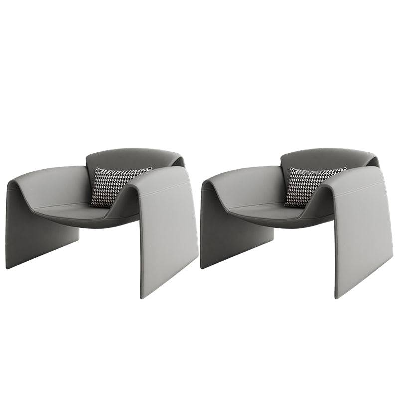 Contemporary Bonded Leather Arms Included with Pillow Accent Armchair