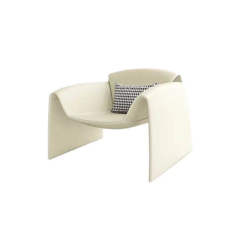 Contemporary Bonded Leather Arms Included with Pillow Accent Armchair