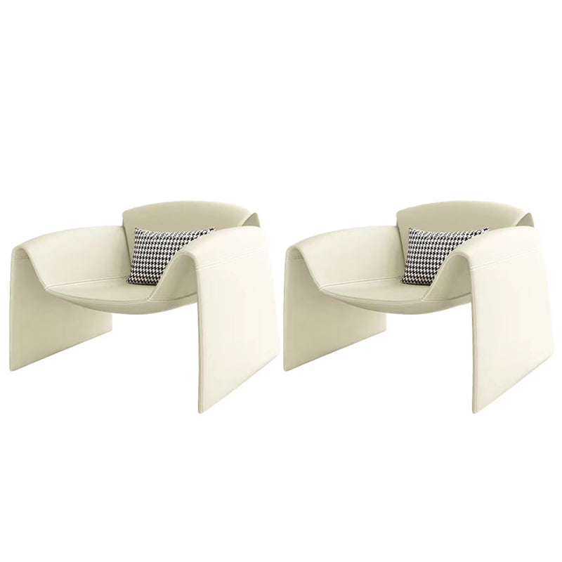 Contemporary Bonded Leather Arms Included with Pillow Accent Armchair