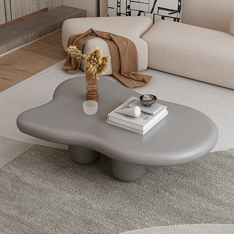 Scandinavian Free Form Coffee Table 3 Legs Wooden Cocktail Table for Living Room