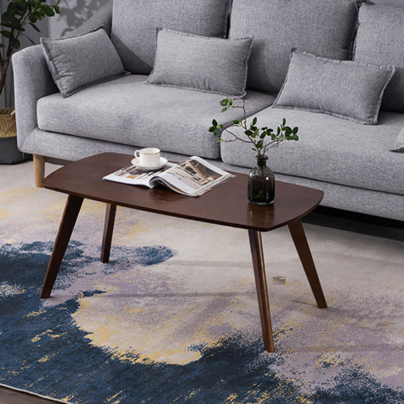 17.72" Tall Contemporary Style Coffee Cocktail Table 4 Legs Solid Wood Coffee Table