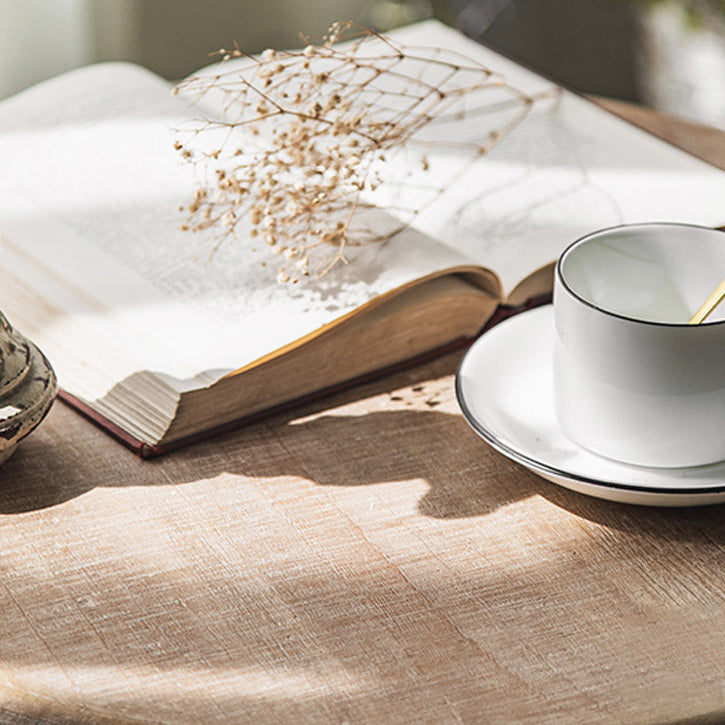 French Country Distressed Cocktail Table Wooden Coffee Cocktail Table for Home