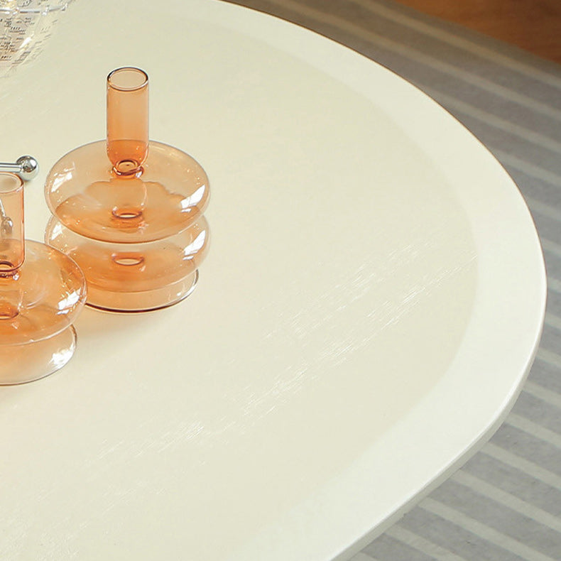 Oval Pine Wood Coffe Table with Wooden Sled Base Cocktail Table