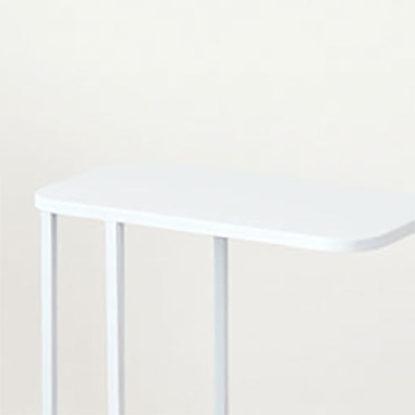 Mid-century Modern Rectangle Top End Table 22.8" Tall Metal C Side Table