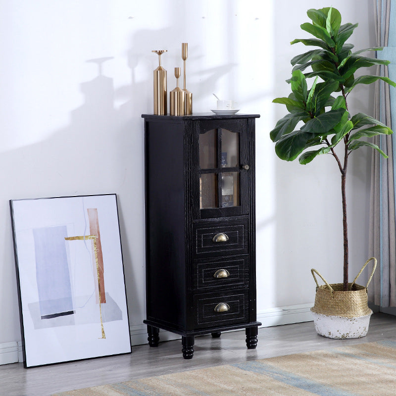 Wood Modern Cabinet Rectangular Minimalist Side Cabinet with Drawer