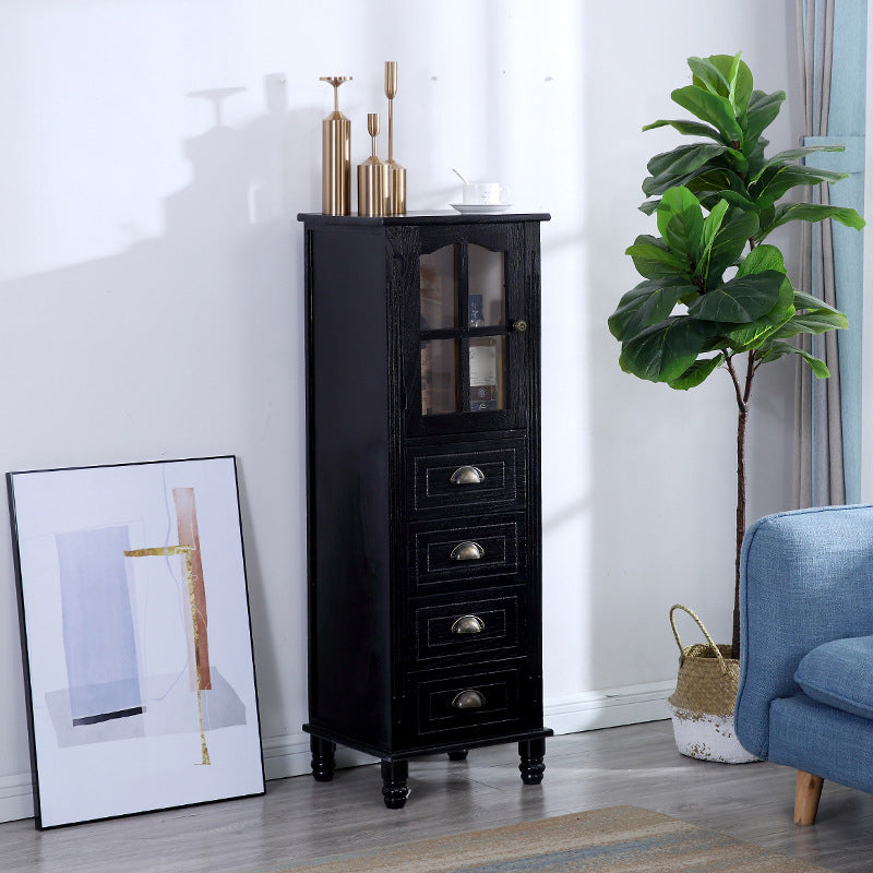 Wood Modern Cabinet Rectangular Minimalist Side Cabinet with Drawer