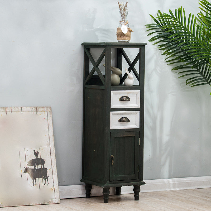 Wood Modern Cabinet Rectangular Minimalist Side Cabinet with Drawer